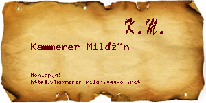 Kammerer Milán névjegykártya